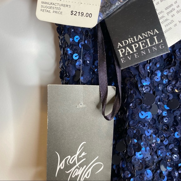 NWT 🦋Adrianna Papell Blue Sequin Mini Dress - Picture 4 of 6
